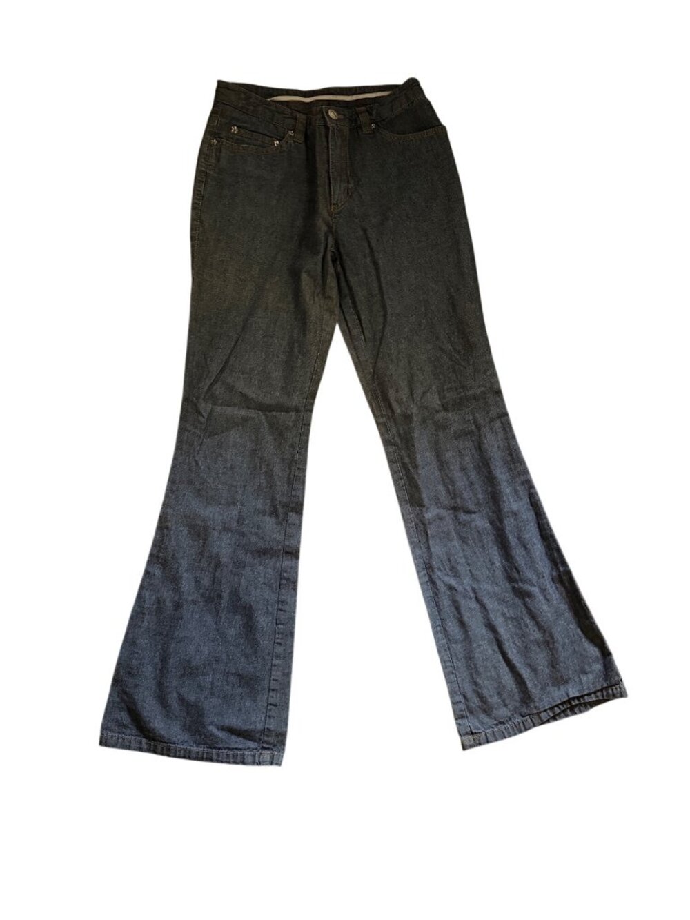 Vintage Womens Denim Flare Jeans High Waist Bootcut Blue